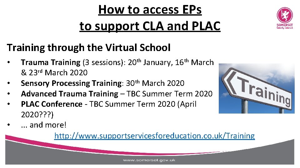 How to access EPs to support CLA and PLAC Training through the Virtual School