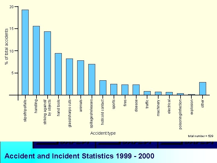 Accident type Accident and Incident Statistics 1999 - 2000 other explosion poisoning/infection electrical machinery