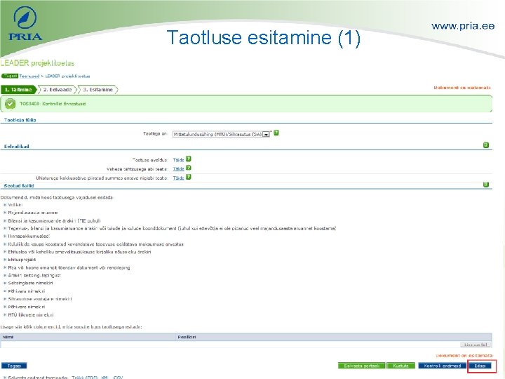 Taotluse esitamine (1) 