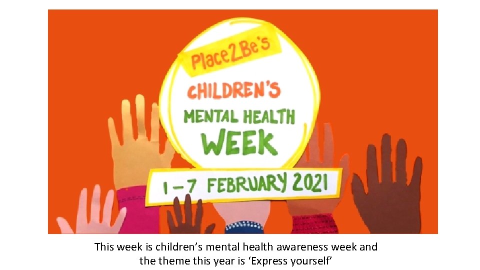 This week is children’s mental health awareness week and theme this year is ‘Express