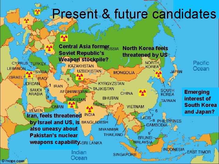 Present & future candidates Central Asia former Soviet Republic’s Weapon stockpile? Iran, feels threatened
