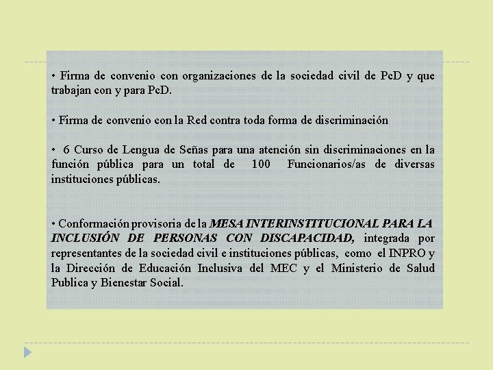  • Firma de convenio con organizaciones de la sociedad civil de Pc. D