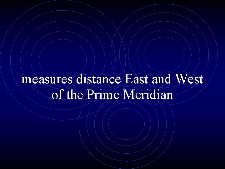 measures distance East and West of the Prime Meridian 