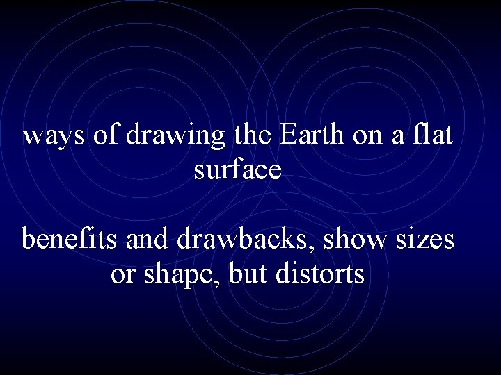 ways of drawing the Earth on a flat surface benefits and drawbacks, show sizes