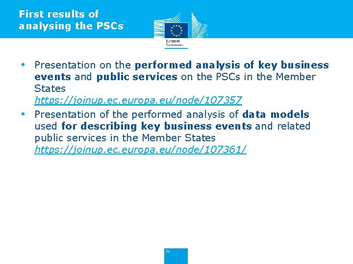 First results of analysing the PSCs • Presentation on the performed analysis of key
