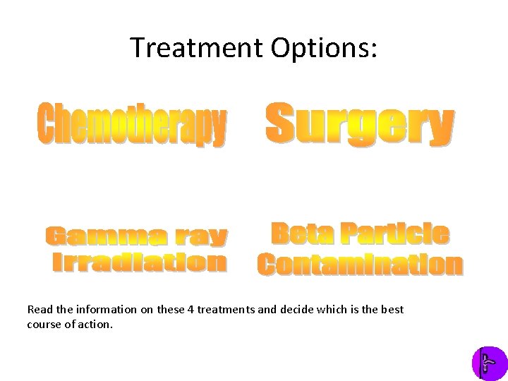 Treatment Options: Read the information on these 4 treatments and decide which is the