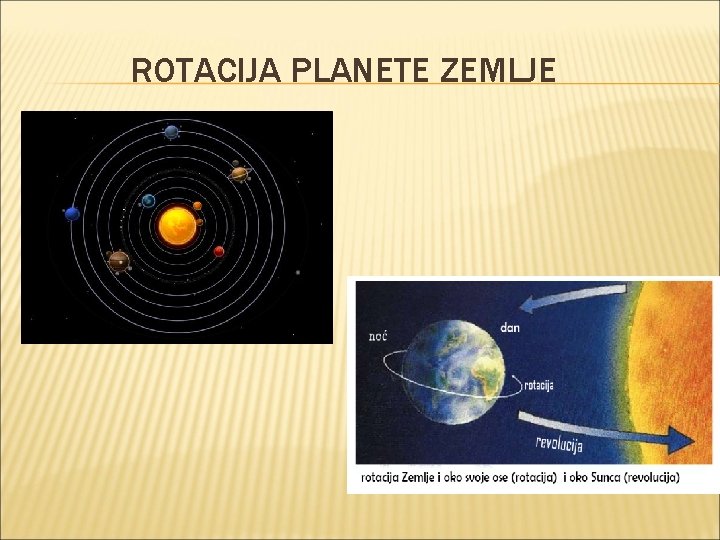 ROTACIJA PLANETE ZEMLJE ROTACIJA PLANETE ZEMLJE