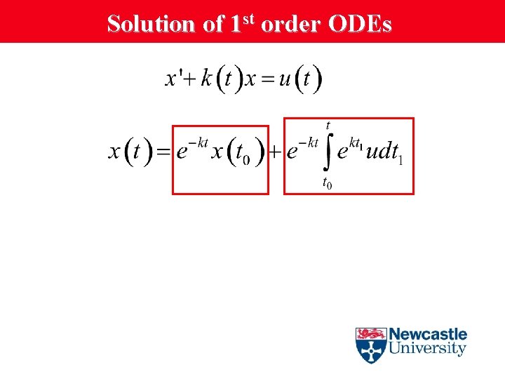 Solution of 1 st order ODEs 