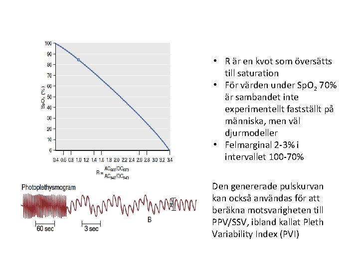 • R är en kvot som översätts till saturation • För värden under • R är en kvot som översätts till saturation • För värden under