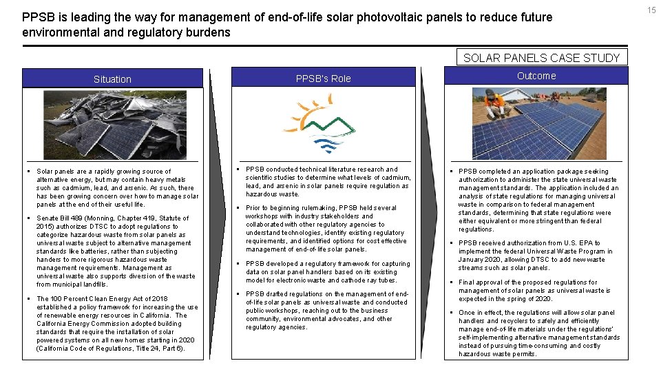 PPSB is leading the way for management of end-of-life solar photovoltaic panels to reduce