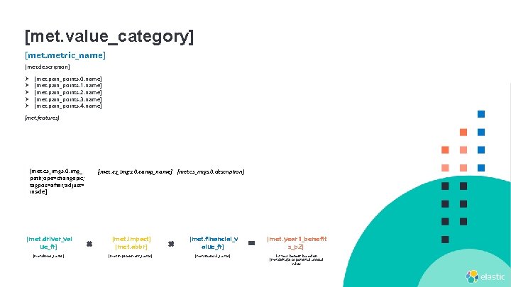 [met. value_category] [met. metric_name] [met. description] Ø Ø Ø [met. pain_points. 0. name] [met.