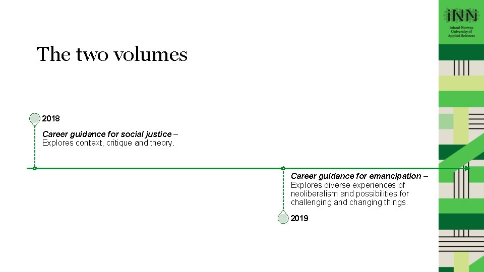 The two volumes 2018 Career guidance for social justice – Explores context, critique and