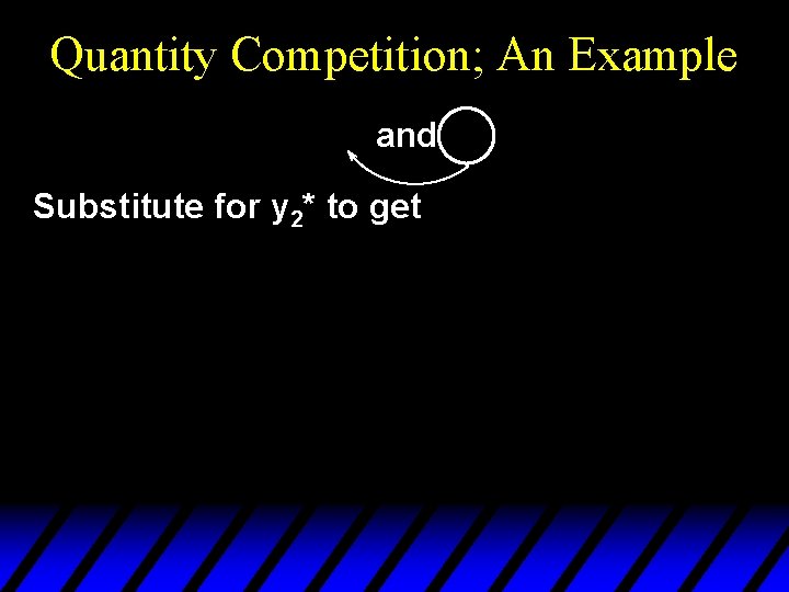 Quantity Competition; An Example and Substitute for y 2* to get 