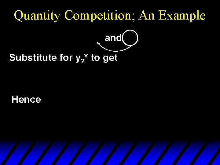 Quantity Competition; An Example and Substitute for y 2* to get Hence 