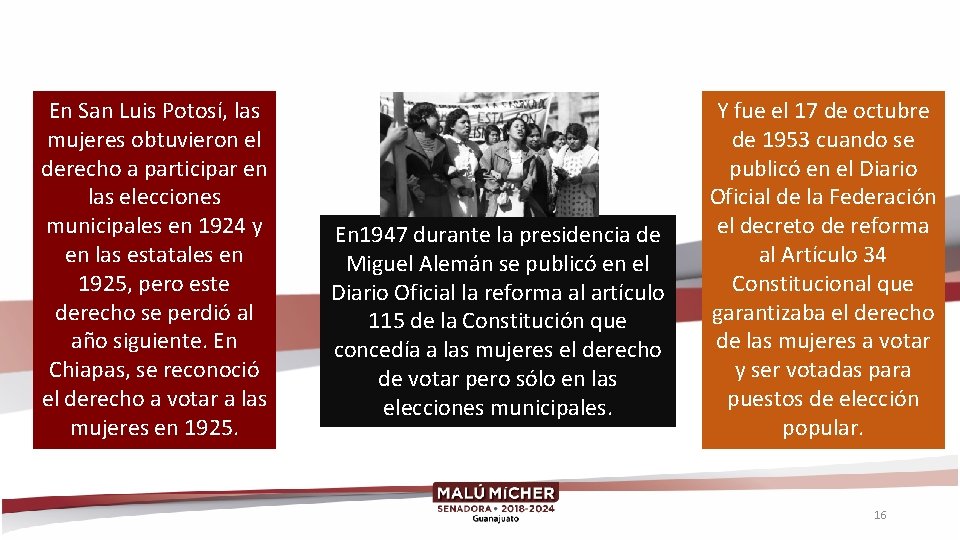 En San Luis Potosí, las mujeres obtuvieron el derecho a participar en las elecciones