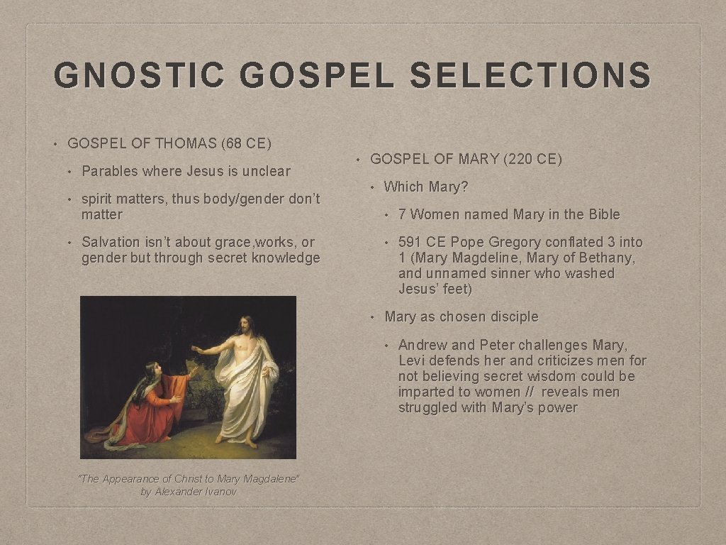 GNOSTIC GOSPEL SELECTIONS • GOSPEL OF THOMAS (68 CE) • • • Parables where