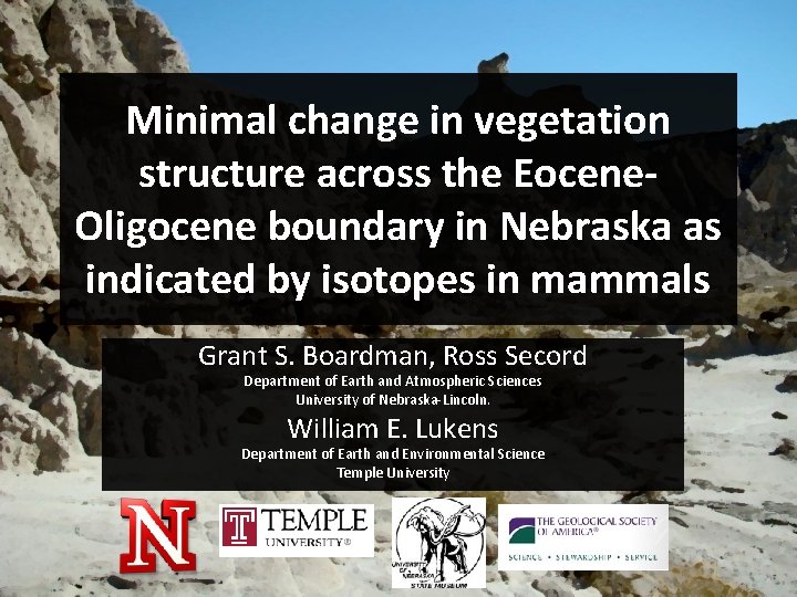 Minimal change in vegetation structure across the Eocene. Oligocene boundary in Nebraska as indicated