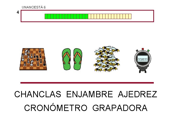 UNANOESTÁ 6 4 CHANCLAS ENJAMBRE AJEDREZ CRONÓMETRO GRAPADORA 