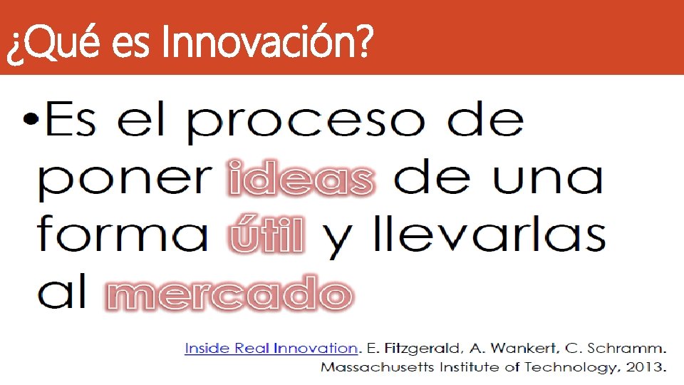 ¿Qué es Innovación? 