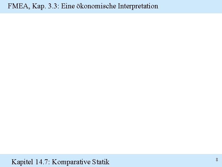 FMEA, Kap. 3. 3: Eine ökonomische Interpretation Kapitel 14. 7: Komparative Statik 8 