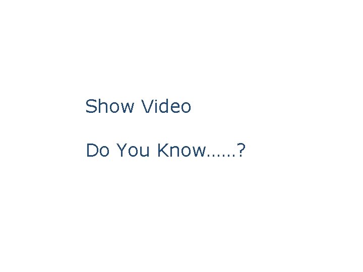 Show Video Do You Know……? Show Video Do You Know……?