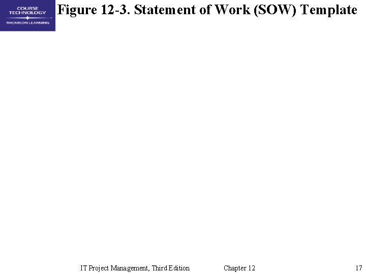 Figure 12 -3. Statement of Work (SOW) Template IT Project Management, Third Edition Chapter