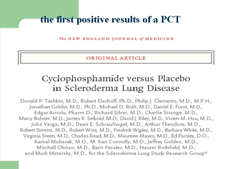 the first positive results of a PCT 