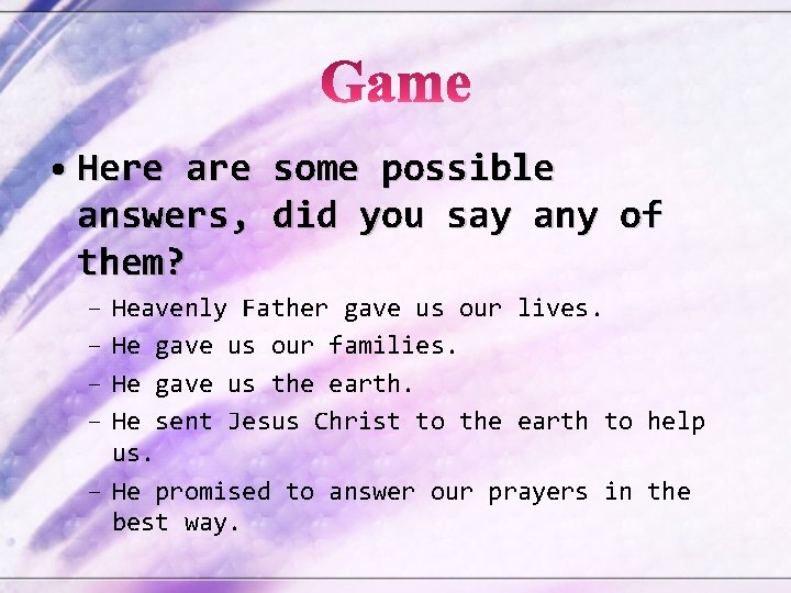  • Here answers, them? – – some possible did you say any of