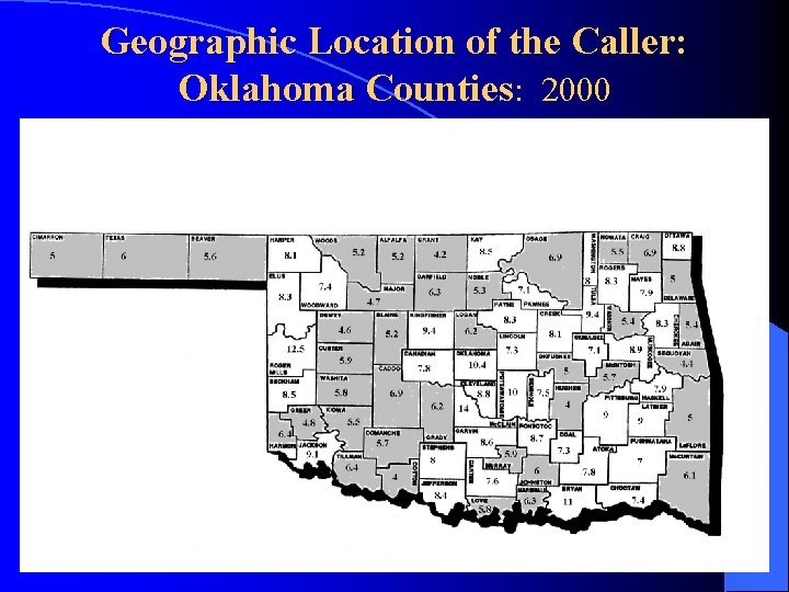Geographic Location of the Caller: Oklahoma Counties: 2000 