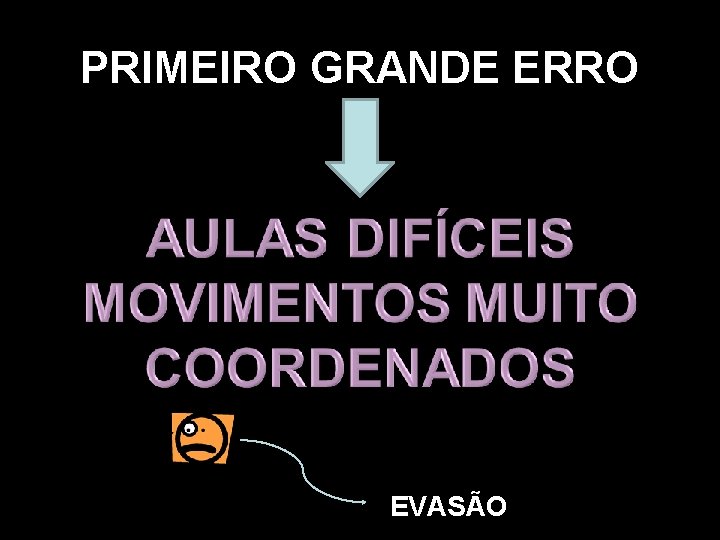 PRIMEIRO GRANDE ERRO EVASÃO 