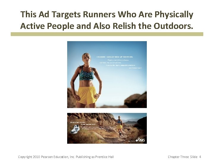 This Ad Targets Runners Who Are Physically Active People and Also Relish the Outdoors.