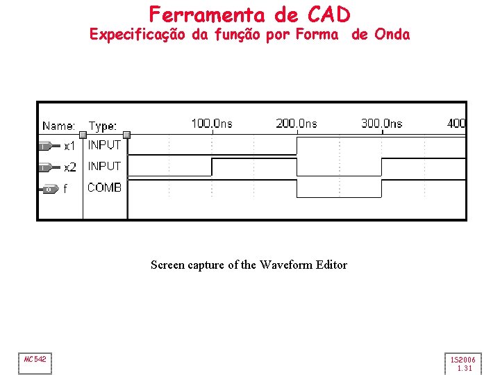 Ferramenta de CAD Expecificação da função por Forma de Onda Screen capture of the