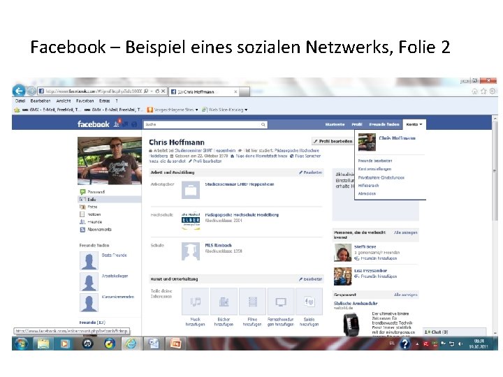 Facebook – Beispiel eines sozialen Netzwerks, Folie 2 