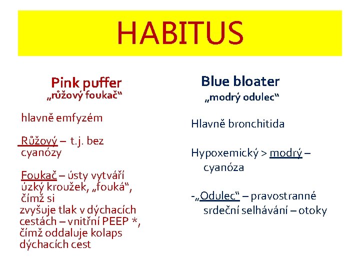 HABITUS Pink puffer „růžový foukač“ - hlavně emfyzém - Růžový – t. j. bez