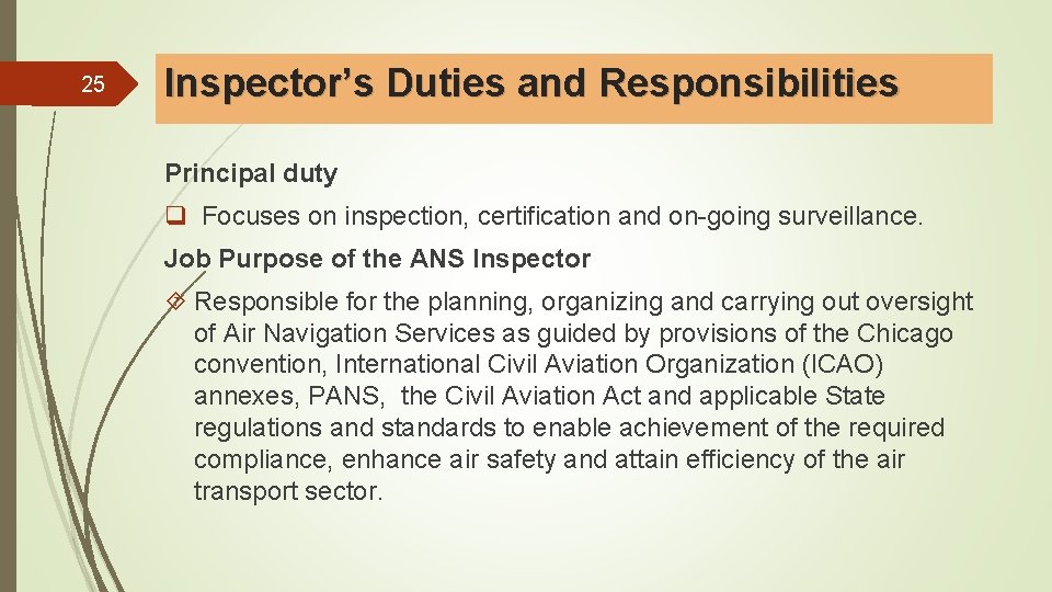 Chapter 4 1 ANS Inspector Roles Responsibilities Qualifications
