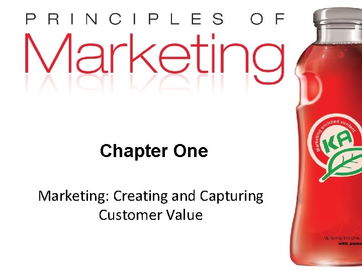 Chapter One Marketing: Creating and Capturing Customer Value Copyright © 2009 Pearson Education, Inc.