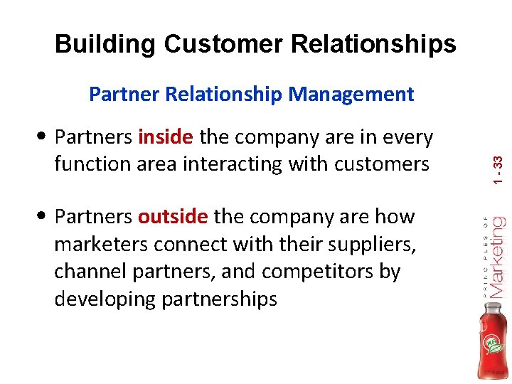 Building Customer Relationships Partner Relationship Management function area interacting with customers • Partners outside