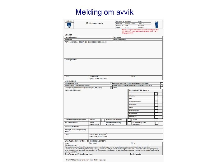 Melding om avvik 