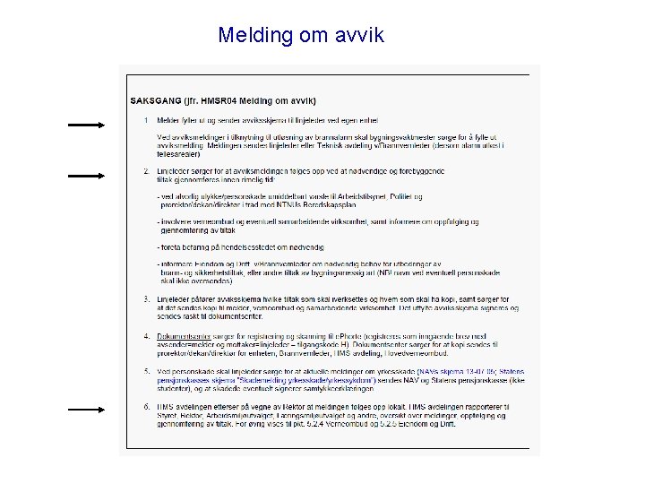 Melding om avvik 