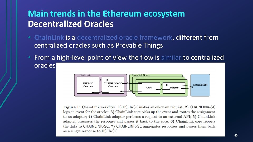 Main trends in the Ethereum ecosystem Decentralized Oracles • Chain. Link is a decentralized