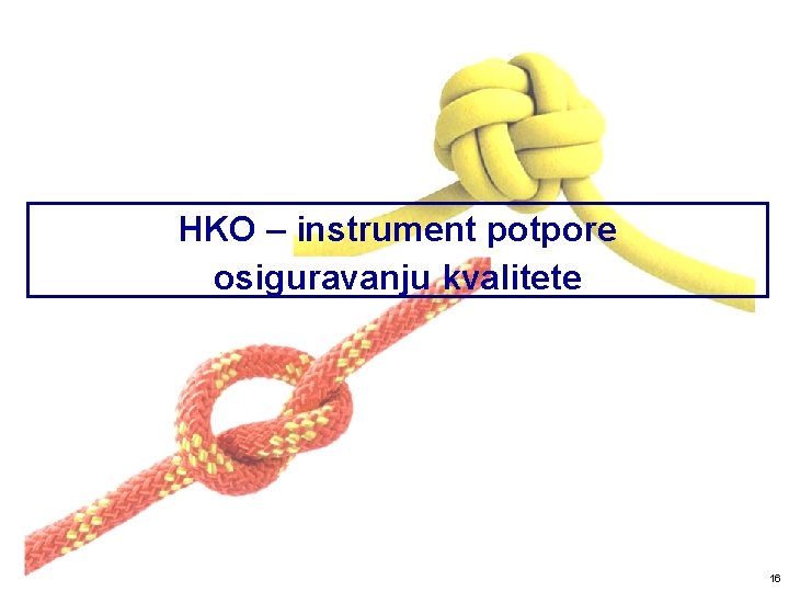 HKO – instrument potpore osiguravanju kvalitete 16 