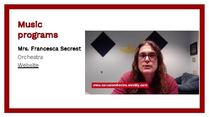 Music programs Mrs. Francesca Secrest Orchestra Website 