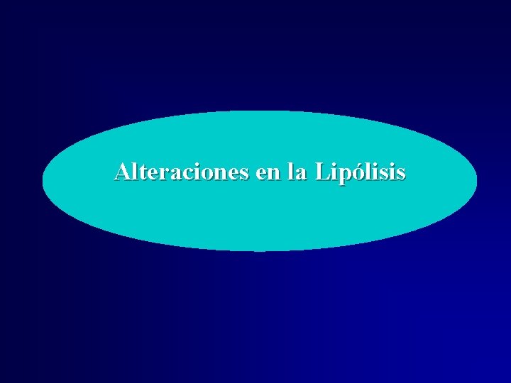 Alteraciones en la Lipólisis Alteraciones en la Lipólisis