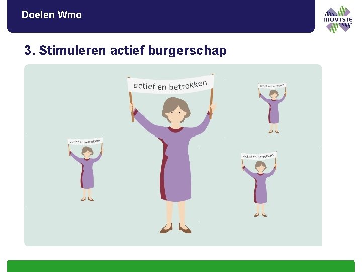 Doelen Wmo 3. Stimuleren actief burgerschap 