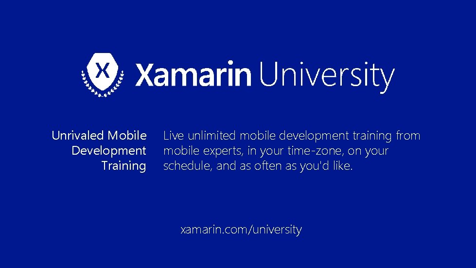 Unrivaled Mobile Development Training Live unlimited mobile development training from mobile experts, in your