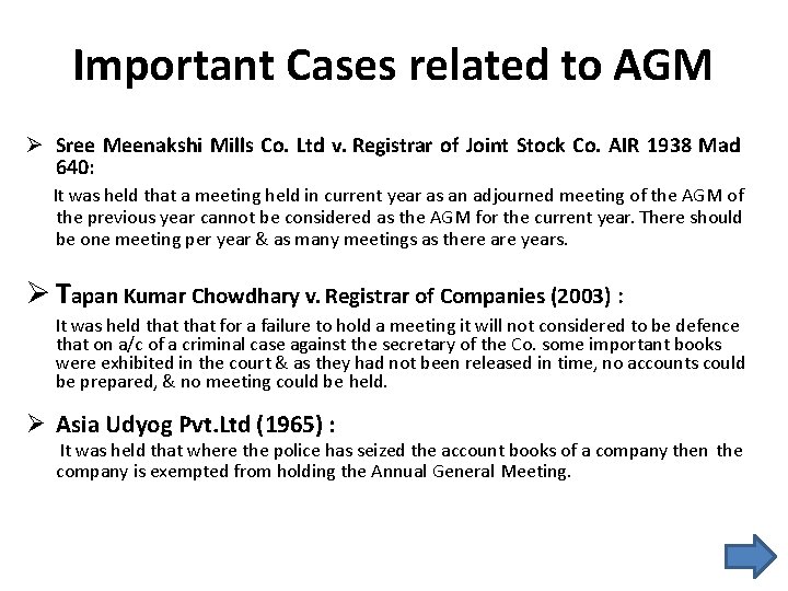 Important Cases related to AGM Sree Meenakshi Mills Co. Ltd v. Registrar of Joint
