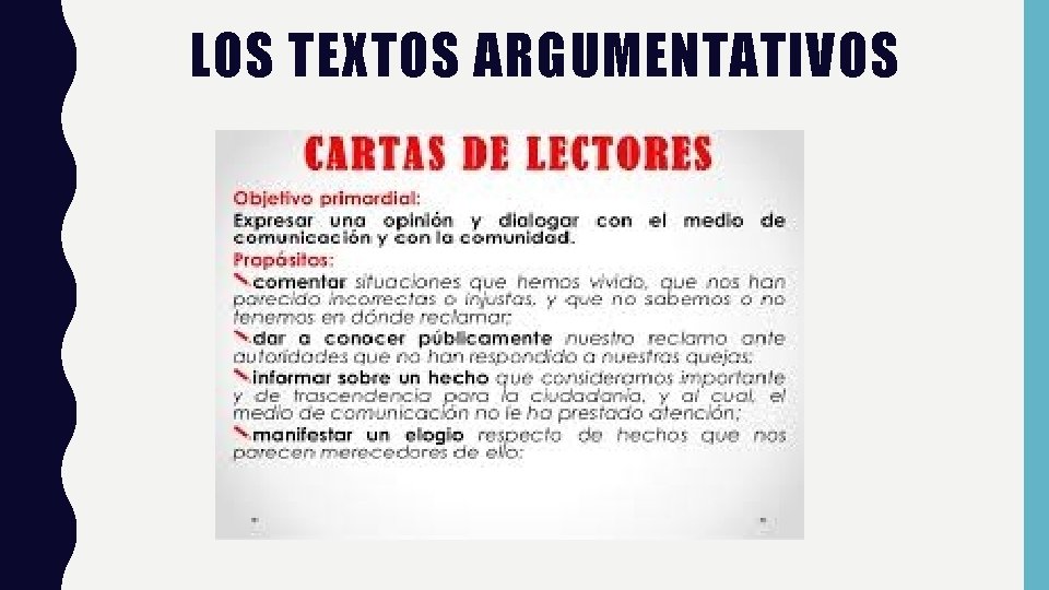 LOS TEXTOS ARGUMENTATIVOS 