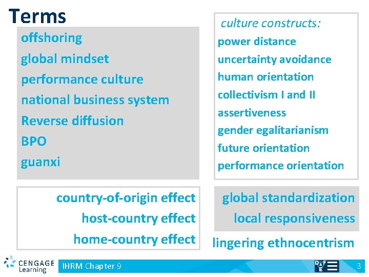 Terms offshoring global mindset performance culture national business system Reverse diffusion BPO guanxi country-of-origin