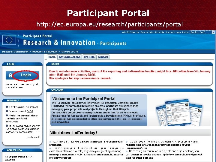 Participant Portal http: //ec. europa. eu/research/participants/portal 