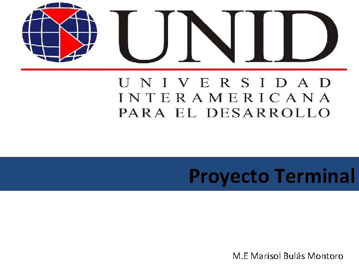 Proyecto Terminal M. E Marisol Bulás Montoro 